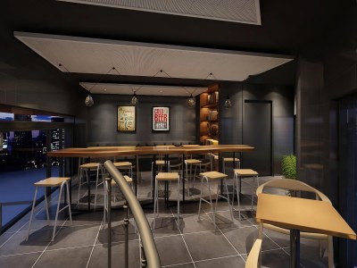 现代奶茶店3D模型下载